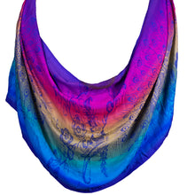 Rainbow Peacock Feathers Pashmina Scarf