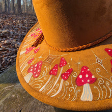 Mystical Mushroom Sun Hat with Dragonfly & Frog Hand Painted