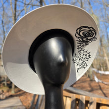 Skulls & Thorns Hand Painted Sun Hat White