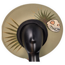 Animal Skull Hand Painted Khaki Green Sun Hat