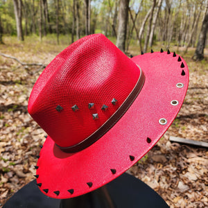 Red Dragon Skull Studded Sun Hat