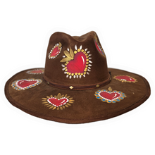 Queen of Hearts Brown Vegan Suede Hat