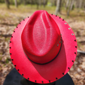 Red Dragon Skull Studded Sun Hat