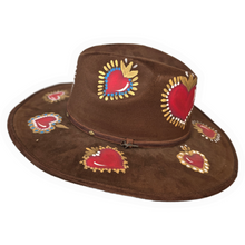 Queen of Hearts Brown Vegan Suede Hat