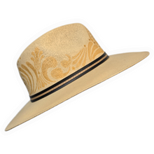 Alternative Sun Hat - Hand Painted Death Head Hawk Moth Tan and Gold Size Medium