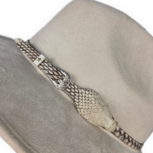 Bat Floral White Suede Sun Hat with Leather Snake Band