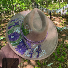 Gray Psychedelic Night Garden Sun Hat