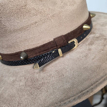 Raven Dark Celestial Taupe Suede Sun Hat