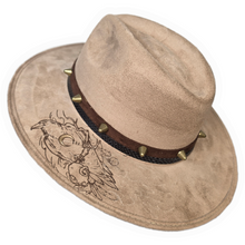Raven Dark Celestial Taupe Suede Sun Hat