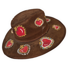 Queen of Hearts Brown Vegan Suede Hat