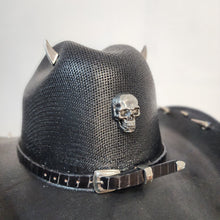 Goth Cowboy Hat Y'allternative Western Gothic Fashion Large with Skull & Horns
