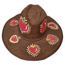 Queen of Hearts Brown Vegan Suede Hat
