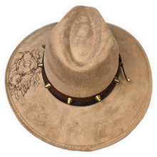 Raven Dark Celestial Taupe Suede Sun Hat