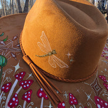 Mystical Mushroom Sun Hat with Dragonfly & Frog Hand Painted