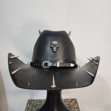 Goth Cowboy Hat Y'allternative Western Gothic Fashion Large with Skull & Horns