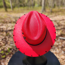 Red Goth Sun & Moon Skull Studded Sun Hat