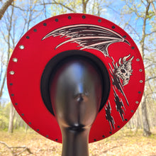 Red Dragon Skull Studded Sun Hat