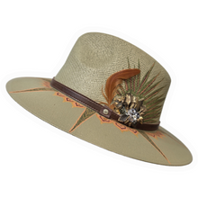 Animal Skull Hand Painted Khaki Green Sun Hat