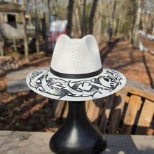 Skulls & Thorns Hand Painted Sun Hat White