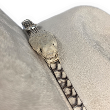 Bat Floral White Suede Sun Hat with Leather Snake Band
