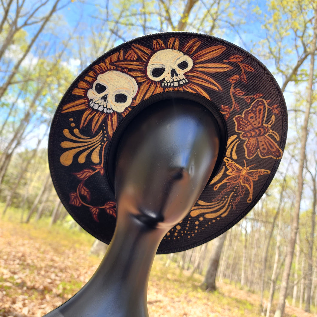 Skull Flower Butterfly Garden Sun Hat