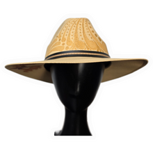 Alternative Sun Hat - Hand Painted Death Head Hawk Moth Tan and Gold Size Medium