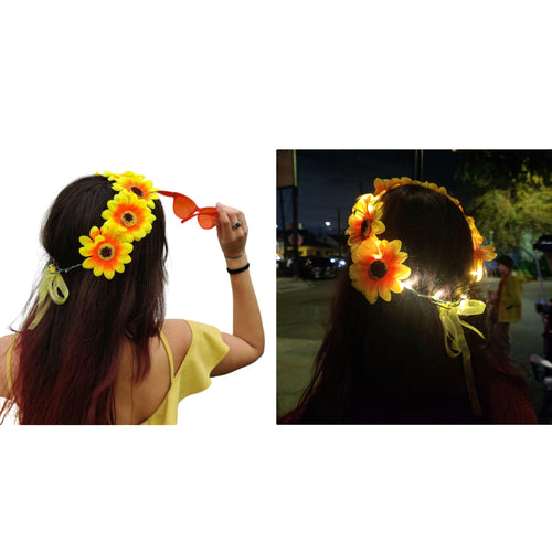 Sunflower Crown LED Light-Up Headband