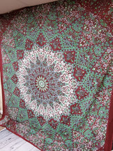 Maroon Elephant Mandala Queen Tapestry