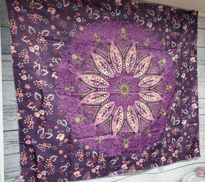 Purple Swirl Mandala Tapestry