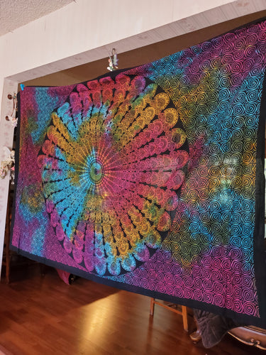 Rainbow Tie Dye Mandala - Size Twin