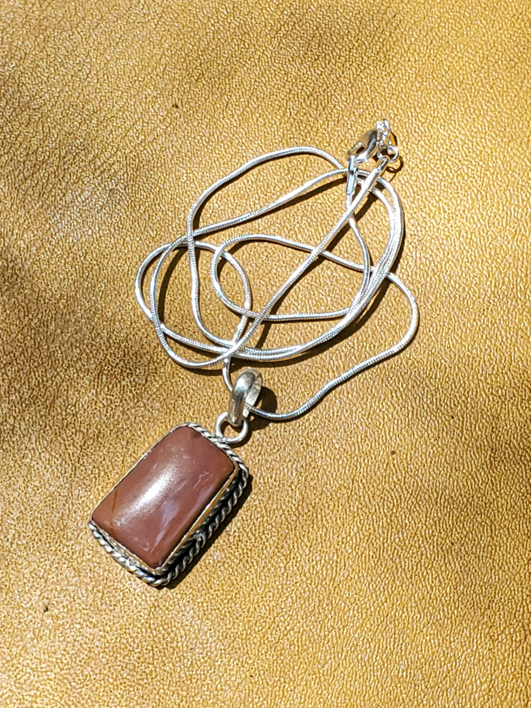 Brown Gemstone Silver Necklace