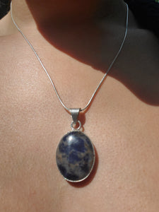 Dreamy Cloudy Oval Silver Necklace