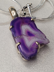 Sliced Purple Agate Pendant