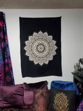 Wall Hanging Black and White Mandala Tapestry from Freebird Revolution - Mini Poster Size 30 x 40 inches 