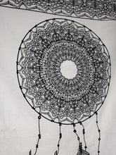 Dreamcatcher detail on Dreamcatcher black and white tapestry from Freebird Revolution - Mini Poster Size 30 x 40 inches 