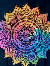 Close up detail photo of Raimbow Tie Dye Mandala Tapestry from Freebird Revolution - Mini Poster Size 30 x 40 inches 