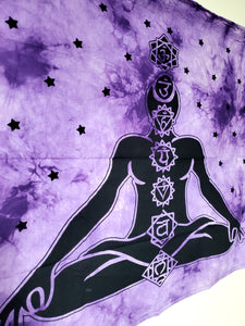 Mini Purple Yoga Chakra Meditation Tapestry