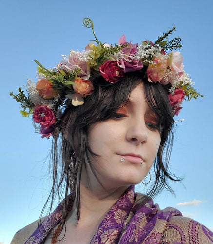 Midsommer Mixed Floral Flower Crown Light-Up LED Headband