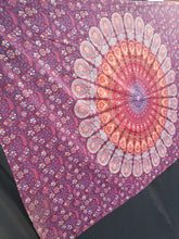 Maroon Feather Mandala Tapestry - Size Twin