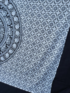 Black & White Mandala Twin Tapestry