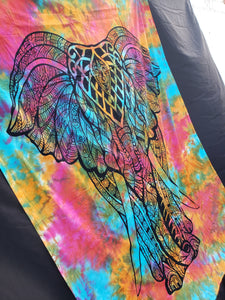 Tie-Dye Rainbow Elephant Twin Tapestry