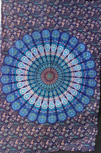 Bright Blue Feather Tapestry - Size Twin