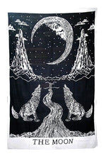 Black & White Moon Tarot Tapestry - Size Twin