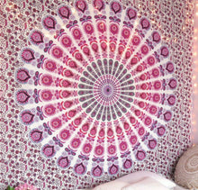 Pretty Pink Peacock Queen Tapestry